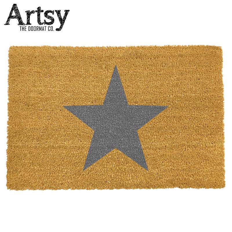 Artsy Grey Coir Doormat Grey Star Door Superstore®