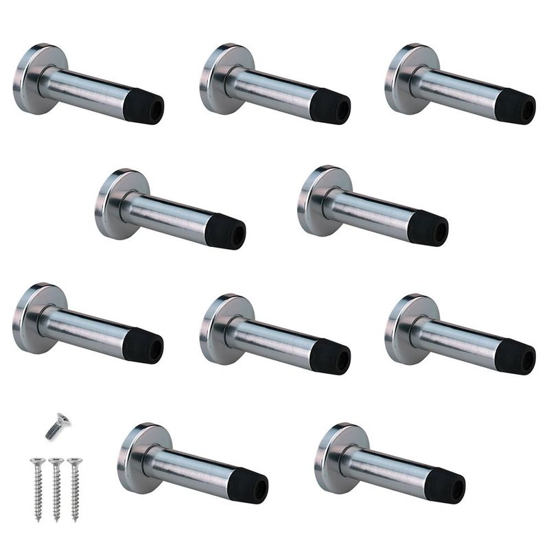 Hafele 6 x Wall Mounted Aluminum and Rubber Door Stop Door Superstore®