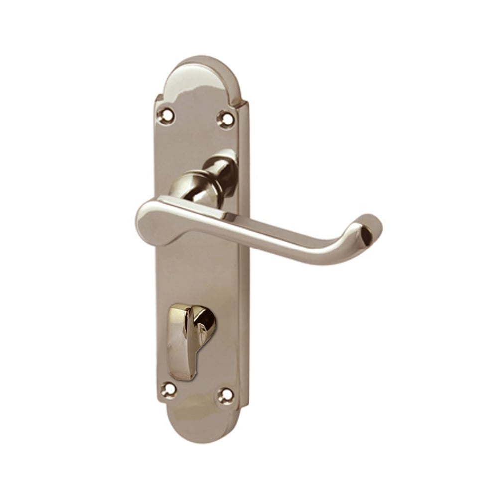 Hafele DOME CLASSIC Shaped Scroll Lever on Back Plate Door Handle Pair