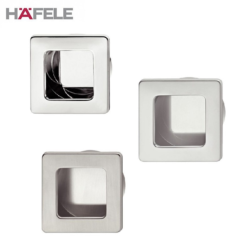 Flush Inset Square Pull Handle for Sliding Doors 39mm x 39mm - Aluminium