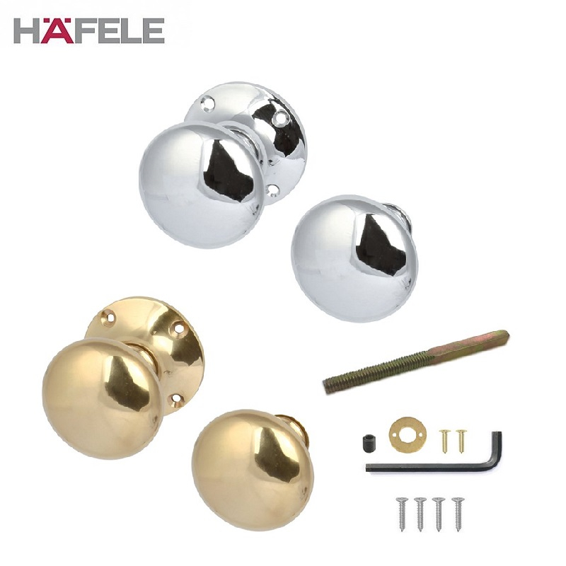 Rim Door Knobs Pair Polished (Brass)