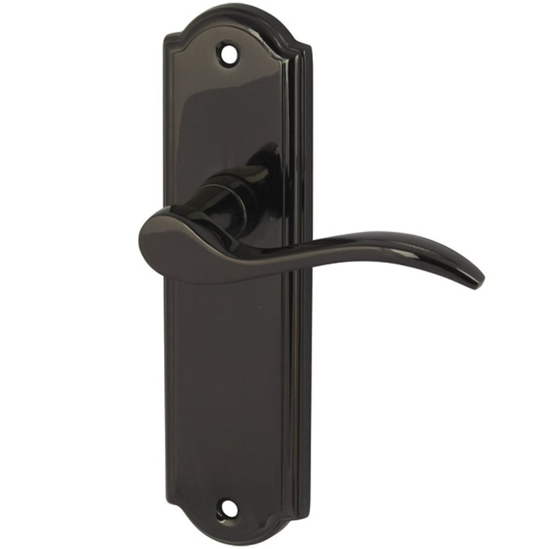 Hafele Sywell Lever on Plate Latch Handle Black Iridium Door Superstore®