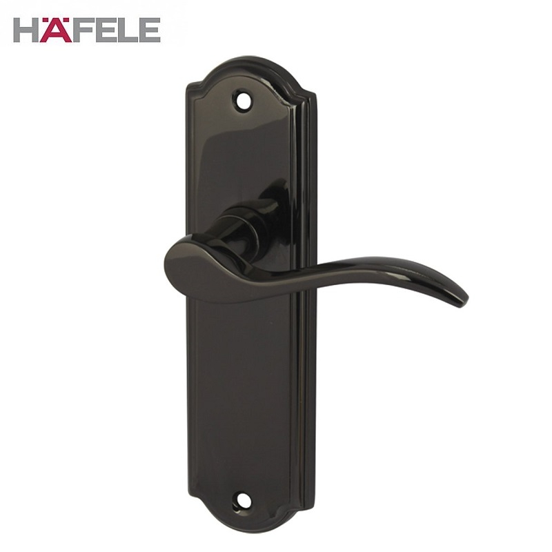 Sywell Lever on Plate Latch Handle Black Iridium