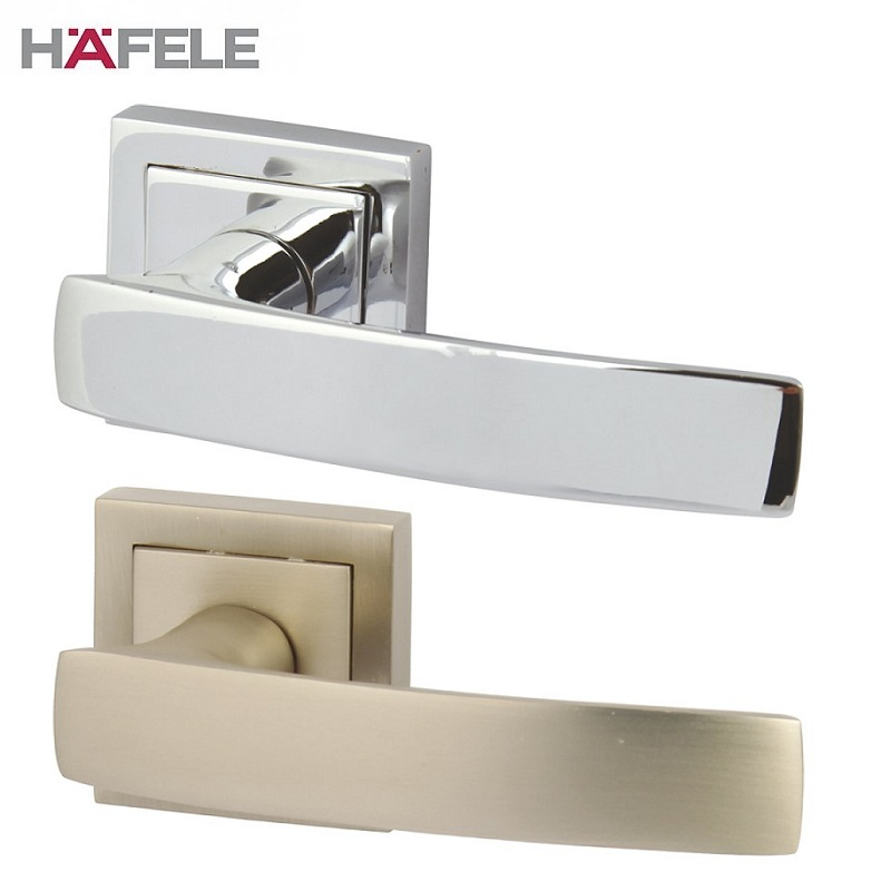 Thornton Lever Handle on Sq.rose Satin Nickel
