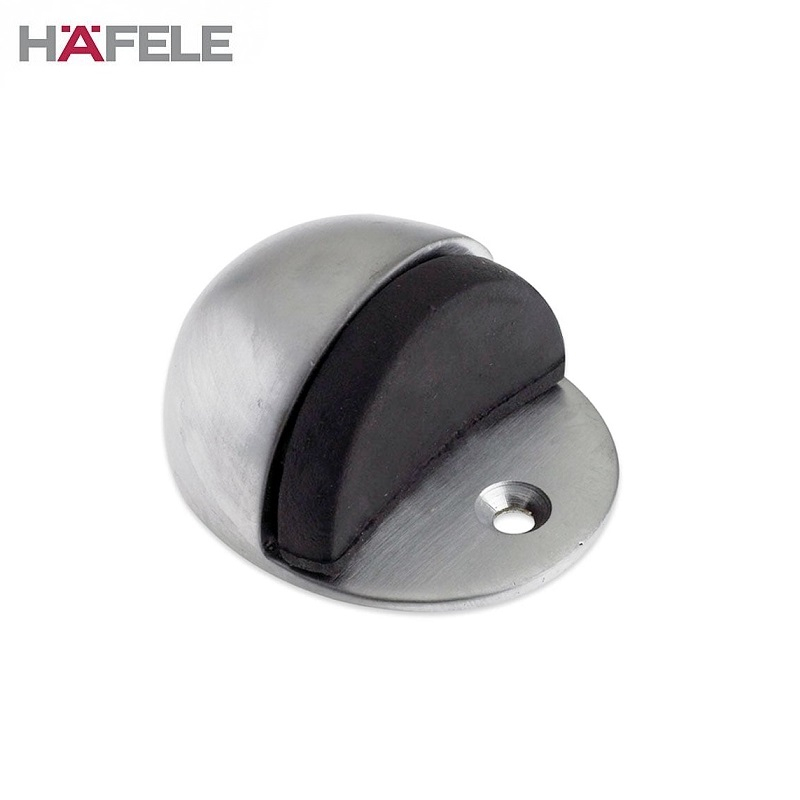 Hooded Floor Mounted Rubber Buffer Door Stop Aluminium