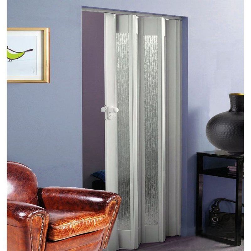 Internal White Gloss Glazed Concertina Folding Door (12mm Thick) Door