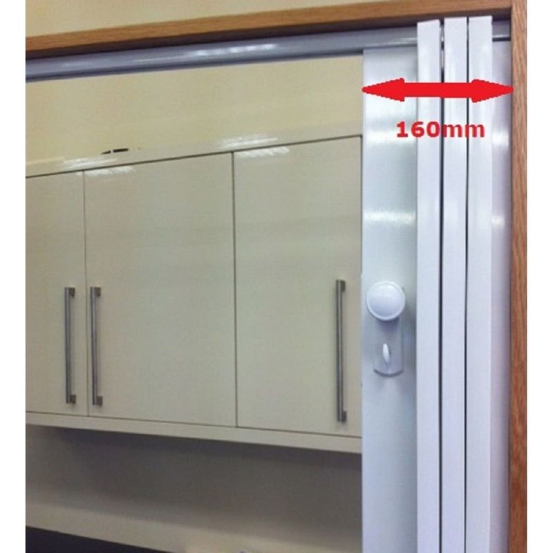 Internal White Gloss Lockable Concertina Folding Door (12mm Thick