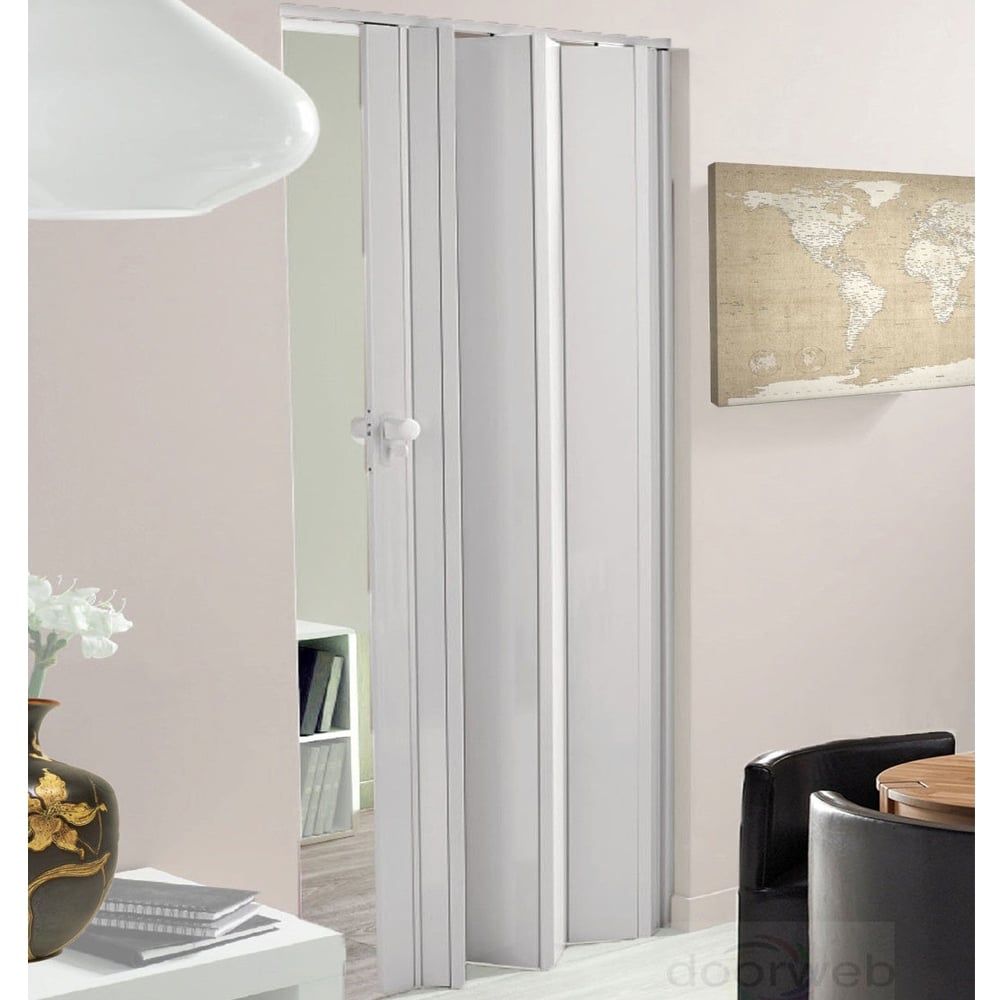 Internal White Gloss Lockable Concertina Folding Door (12mm Thick)