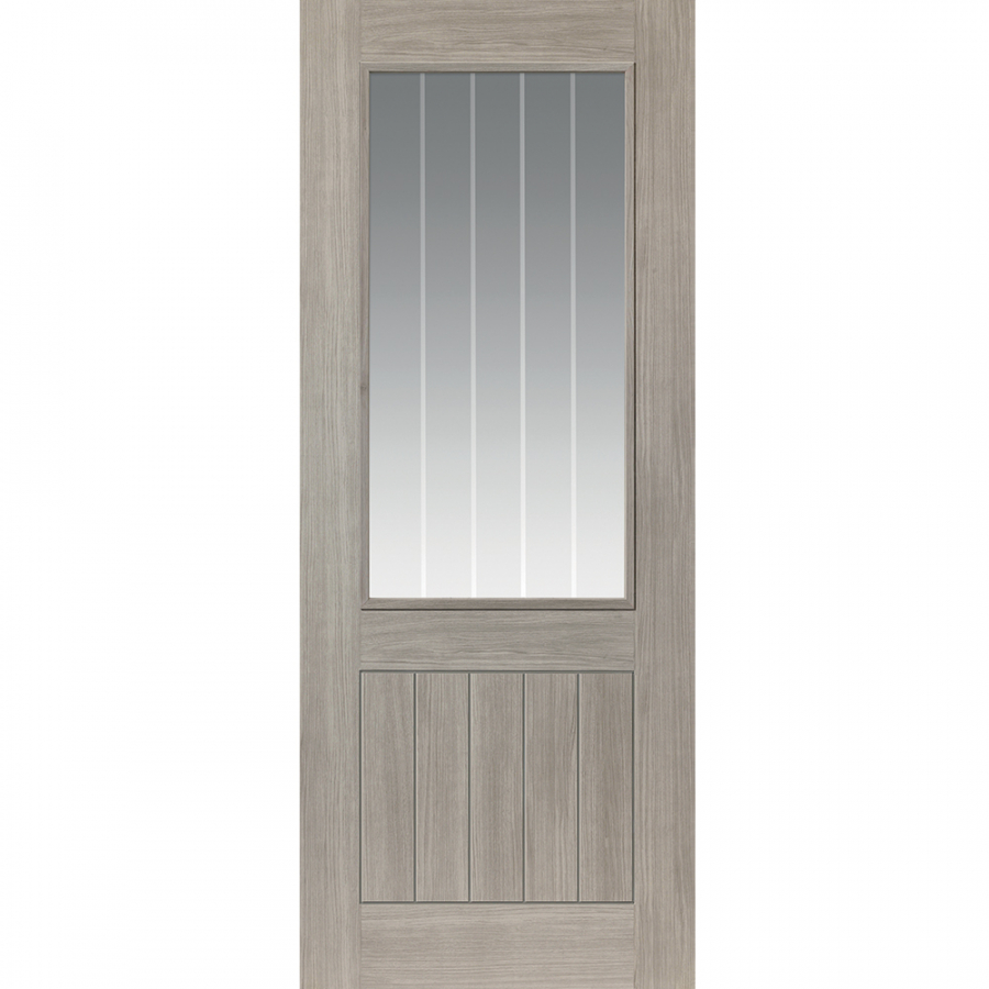JB Kind Colorado Fully Finished Grey Glass Internal Door - 1981mm x 762mm (78 inch x 30 inch)