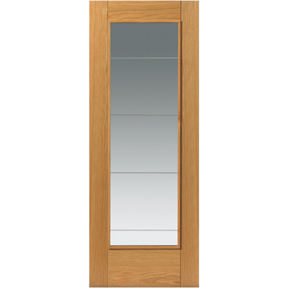 JB Kind Medina Fully Finished Oak 1 Light Clear Glass Internal Door - 2040mm x 726mm (80.3 inch x 28.6 inch)