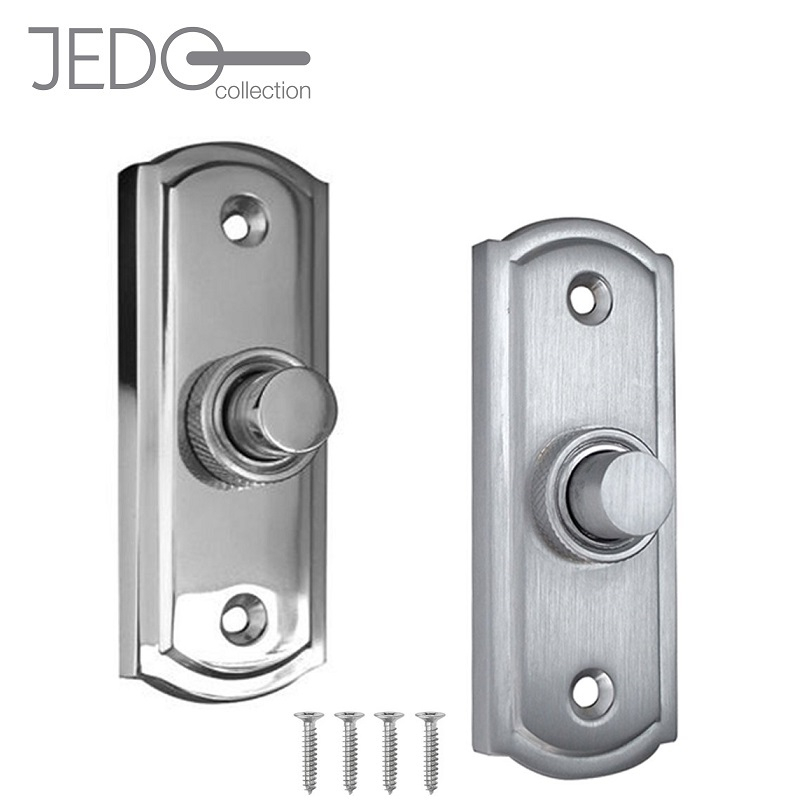 Jedo Chrome Sloane Door Bell Push 81mm x 31mm Polished Chrome