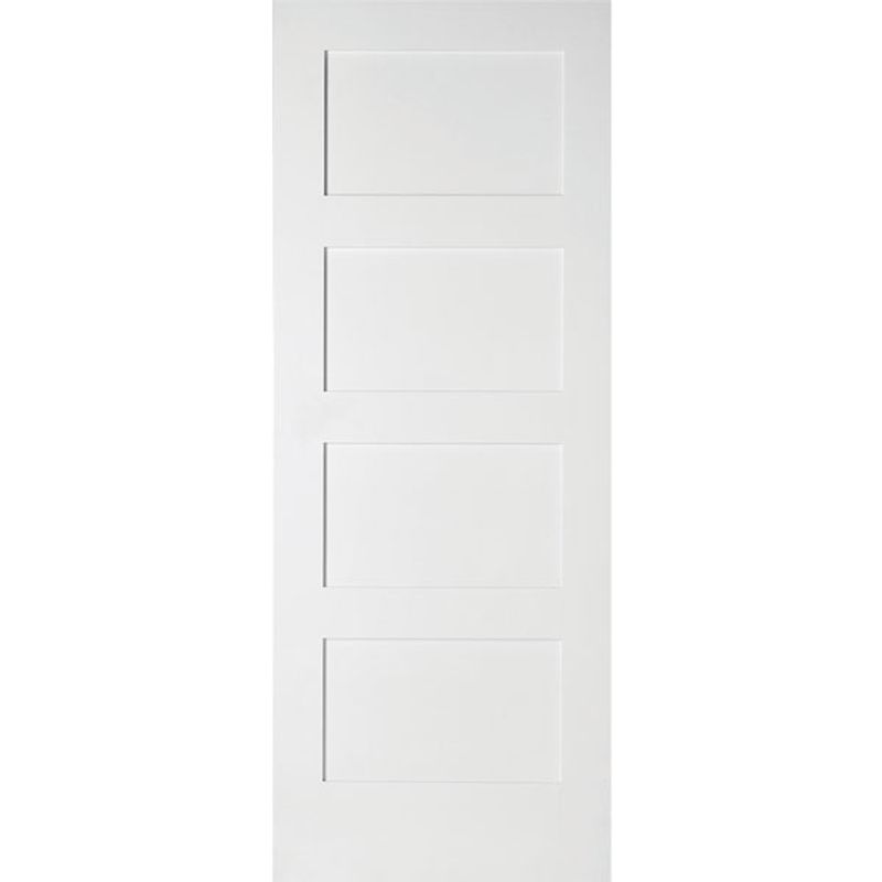 JELDWEN Curated Simplicity Shaker 4 Panel White Primed Internal Door