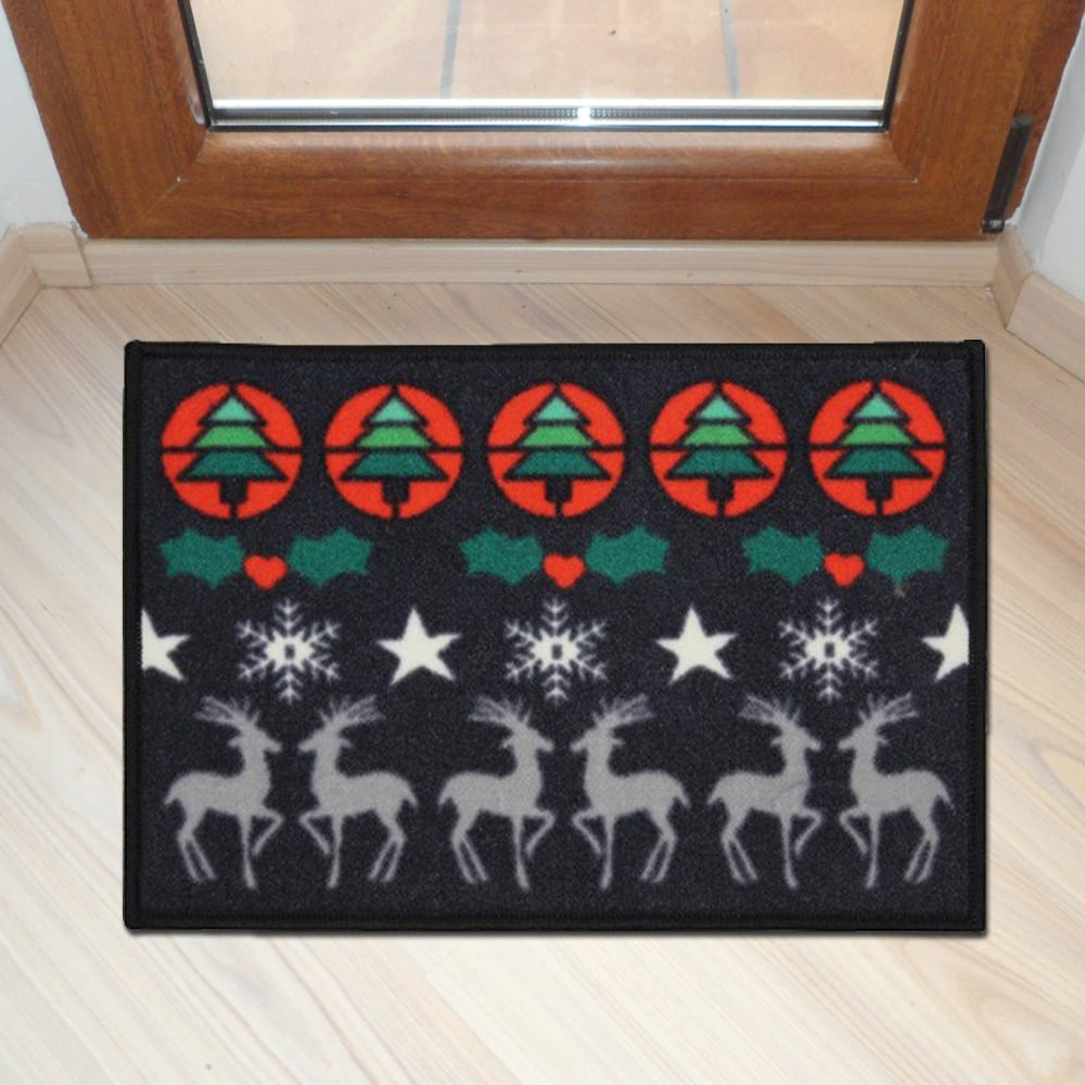 JVL 'Reindeer' Christmas Festive Washable Door Mat Door Superstore®