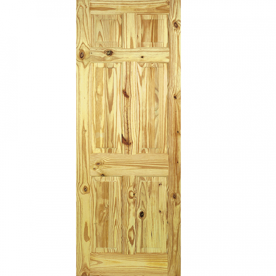 LPD Wood Grain 6 Panel Unfinished Knotty Pine Internal Door