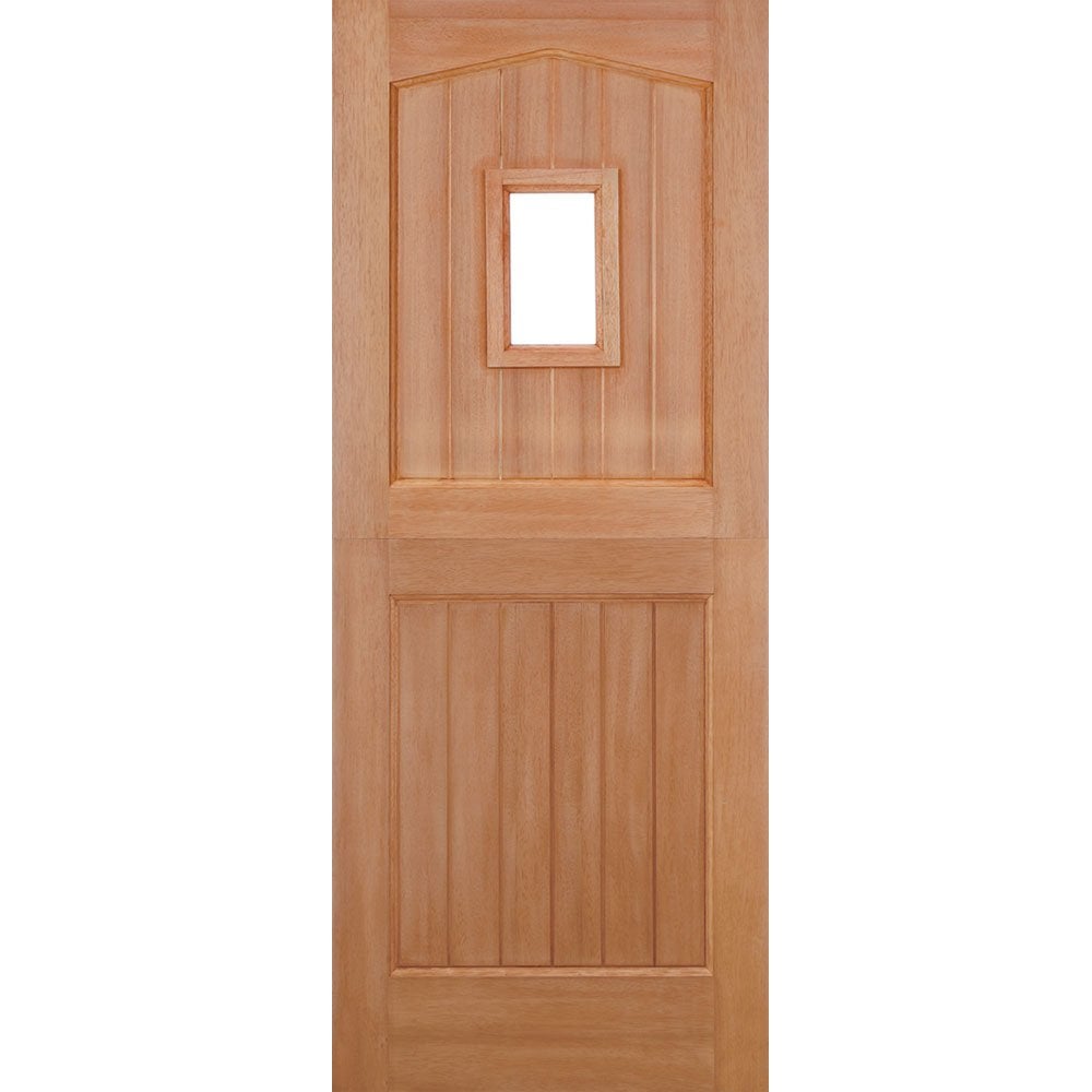 LPD 2 Panel Cottage Unfinished Natural Hardwood 1 Light Unglazed External Stable Door (M&T)