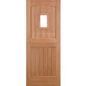 LPD 2 Panel Cottage Unfinished Natural Hardwood 1 Light Unglazed External Stable Door (M&T)