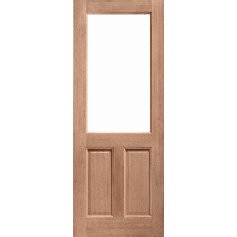 LPD 2XG 2 Panel Victorian Unfinished Natural Hardwood 1 Light Unglazed