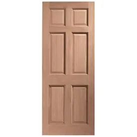 LPD Colonial 6 Panel Victorian Unfinished Natural Hardwood External Front Door (D&G)