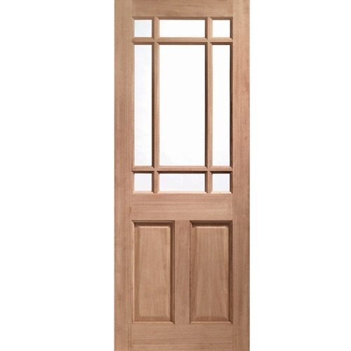 LPD Warwick 2 Panel Victorian Unfinished Natural Hardwood 9 Light Unglazed External Front Door (M&T)