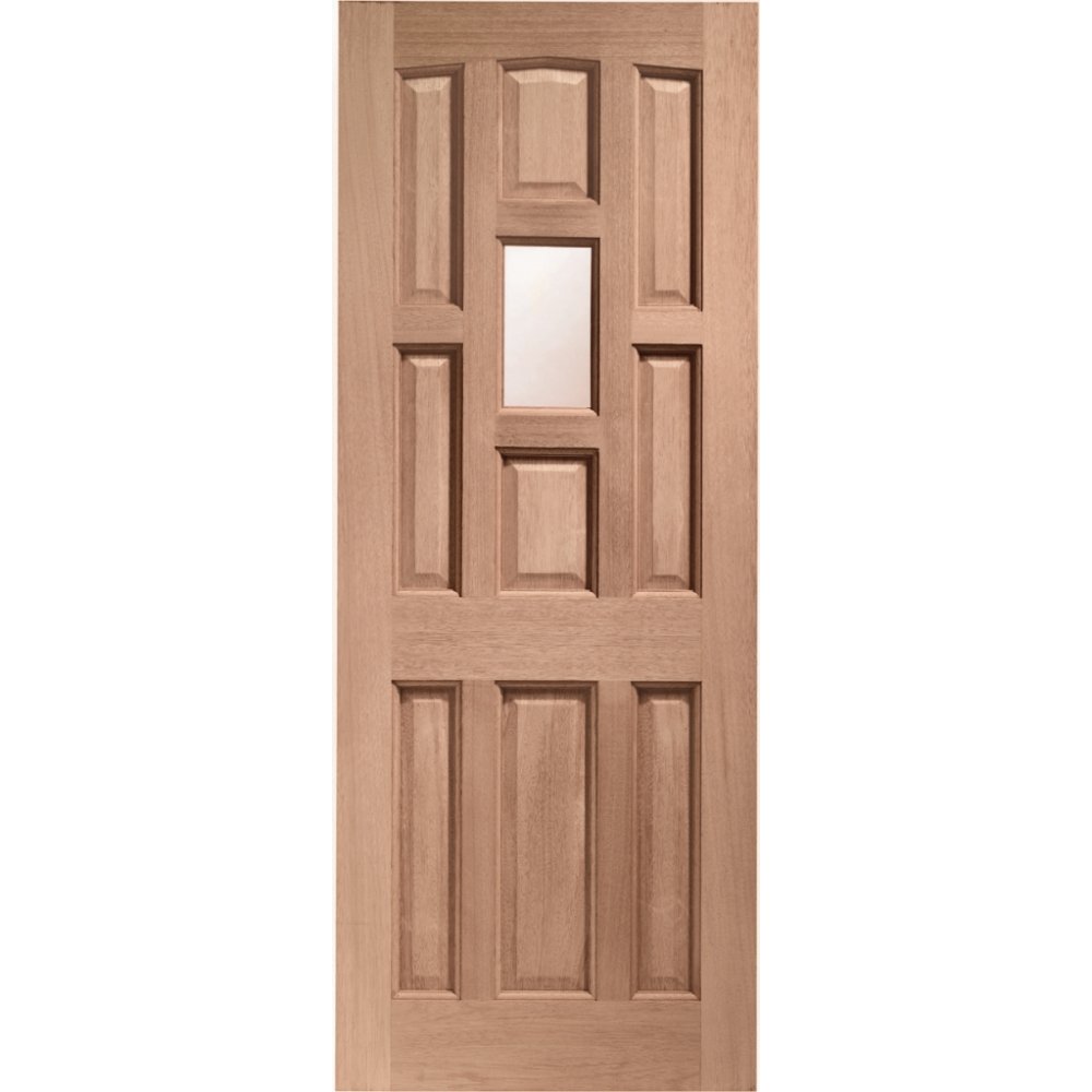 LPD York 9 Panel Edwardian/1930s Unfinished Natural Hardwood 1 Light Unglazed External Front Door (M&T)
