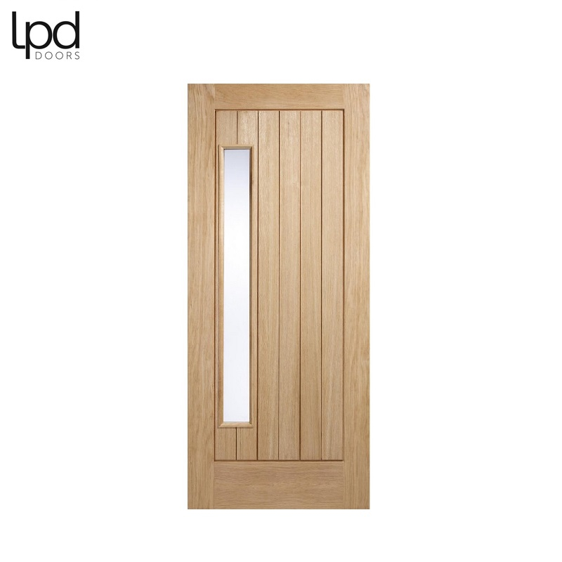LPD External Oak NEWBURY 1 Light Frosted Double Glazed Door D&G (30" x 78")