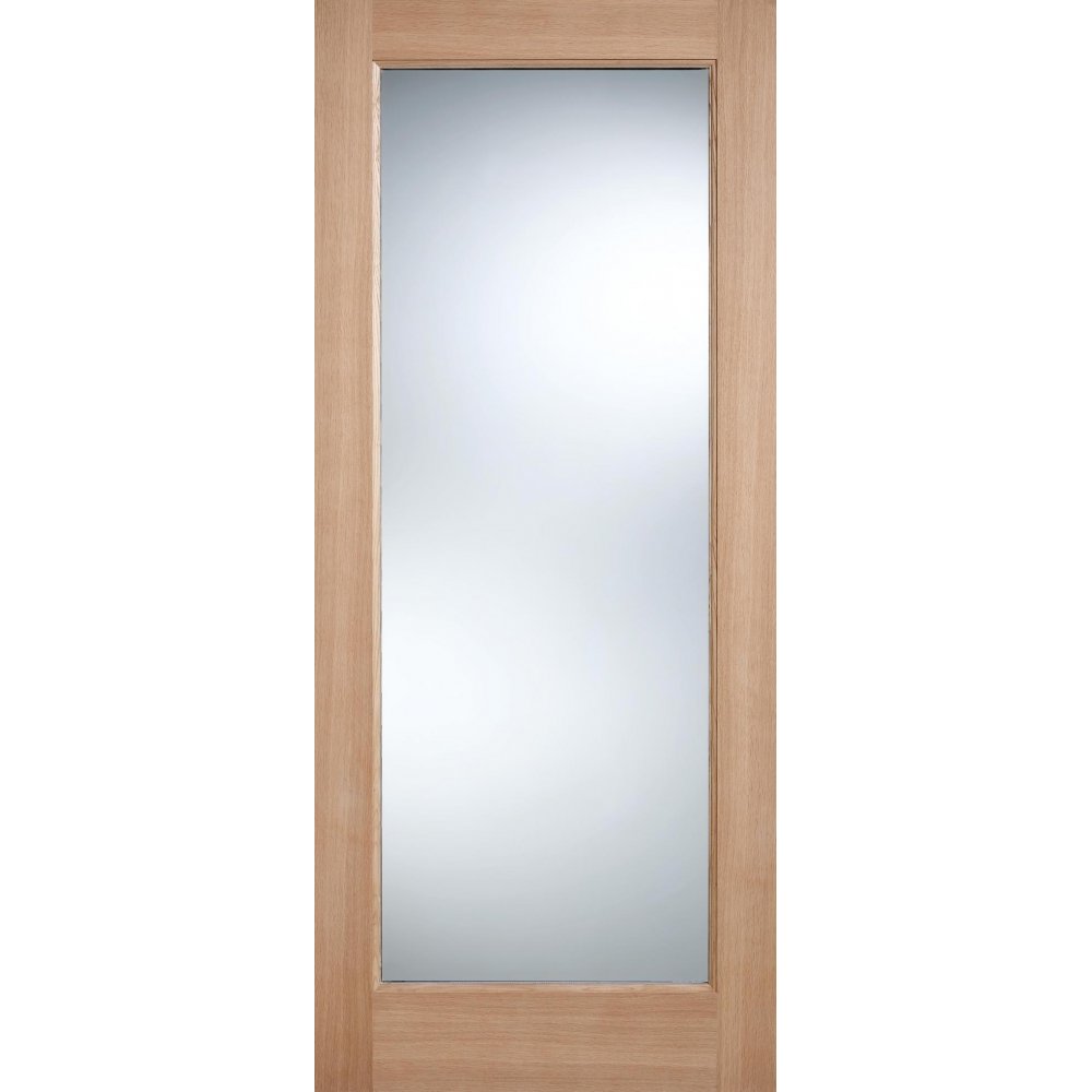 LPD Pattern 10 Shaker Unfinished Natural Oak 1 Light Clear Glass External Front Door (D&G)