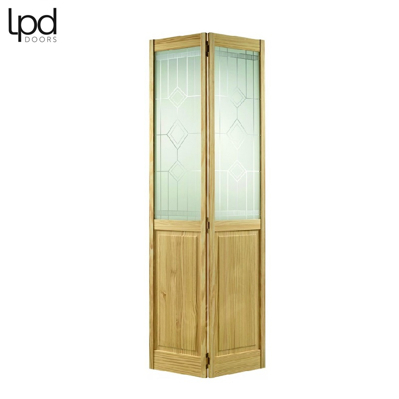 LPD Internal Clear Pine 2 Panel Bi-Fold Frosted Decorative Glazed Door 27" x 78"