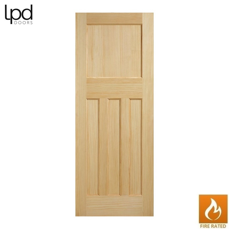 LPD Internal Radiata Pine DX 1930s Edwardian Style 4 Panel Fire Door FD30 (27" x 78")