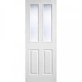 LPD Moulded Textured White Primed 2 Light Clear Glass Internal Door