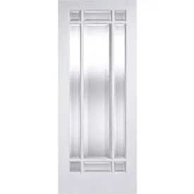 LPD Manhattan White Primed Clear Bevelled Glass Internal Door