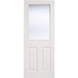 LPD Moulded Textured Primed White 1 Light Glass Internal Door