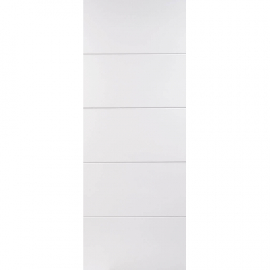 LPD Horizontal 5 Panel Smooth White Primed Internal FD30 Fire Door