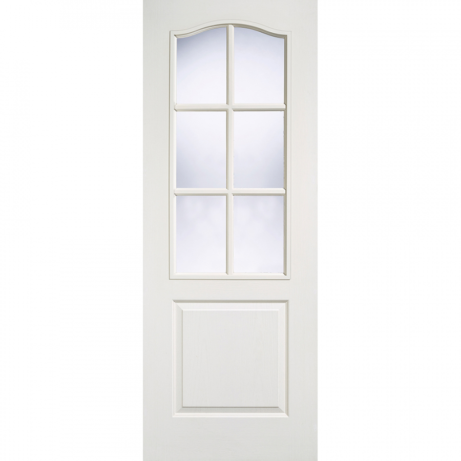 LPD Classical White Primed 6 Light Glass Internal Door