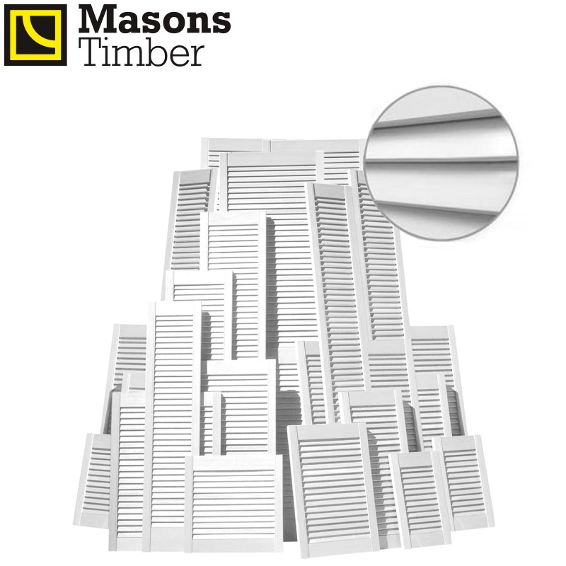 Masons Timber (1829mm x 305mm) Individual White Painted Pine Open Louvre Door