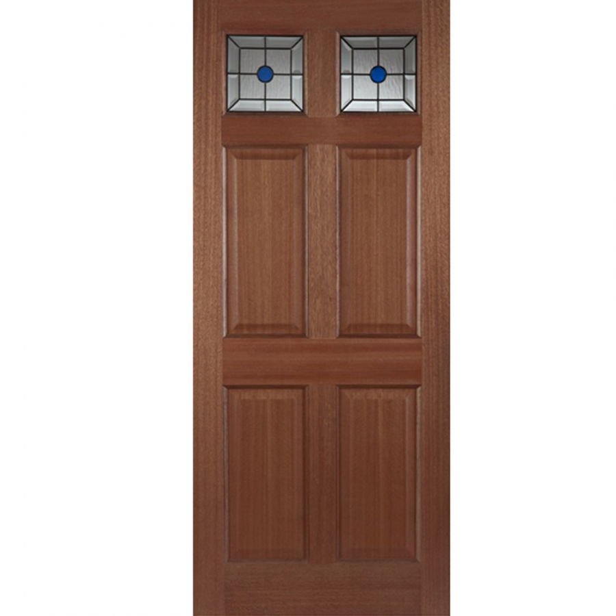Mendes External Hardwood Colonial Top Light Lead Triple Glass Front Door