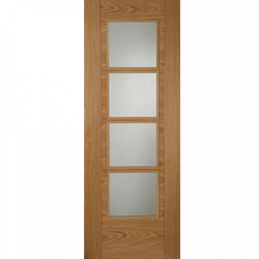 Mendes ISEO Internal Oak Pre-Finished 4 light Glazed Door