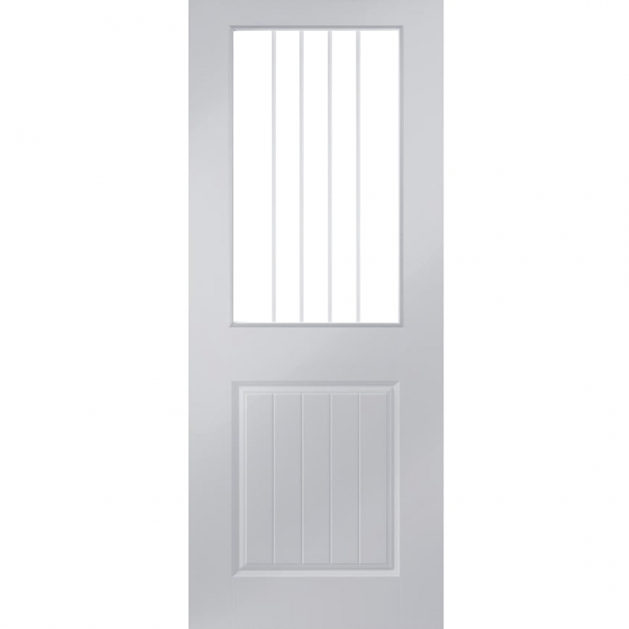 JELDWEN Newbridge White Primed Vertical Etch Glazed Interior Cottage Door Door Superstore®