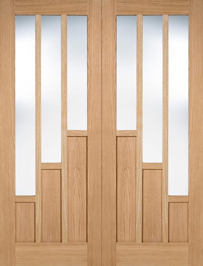 LPD Coventry Fully Finished Oak Glass Internal Door Pair