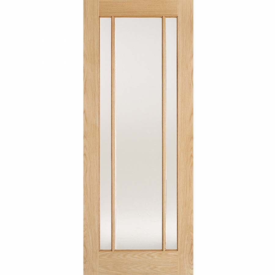 LPD Lincoln Fully Finished Oak 3 Light Glass Internal Door