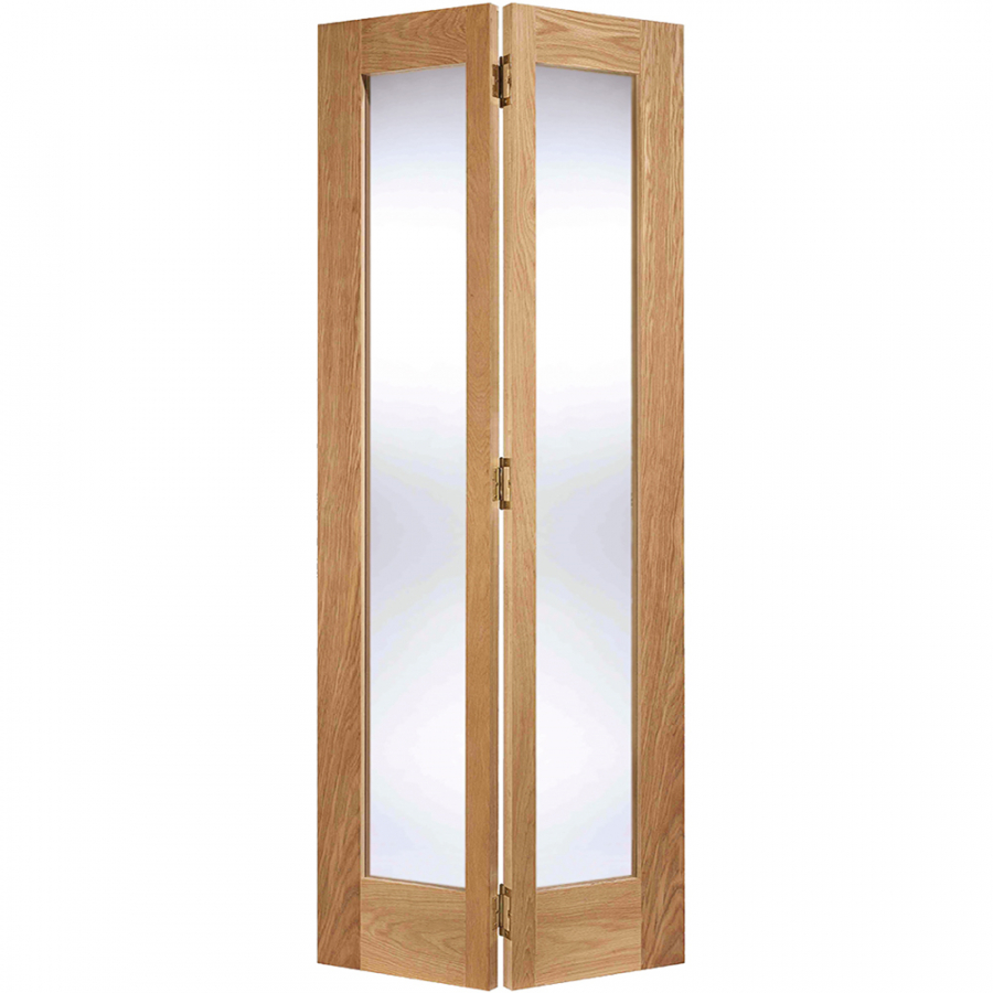 LPD Pattern 10 Unfinished Oak Glass Internal Bi-fold Door