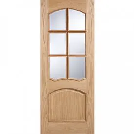 LPD Riviera RM2S Unfinished Oak Bevelled Glass Internal Door