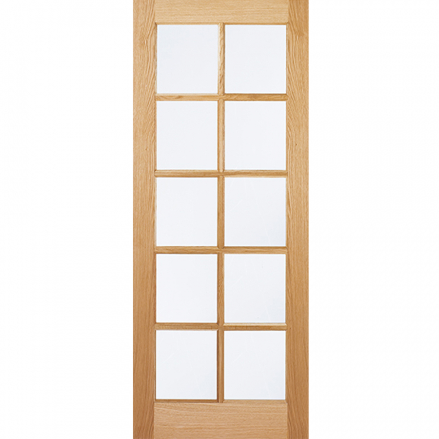 LPD SA Unfinished Oak 10 Light Glass Internal Door