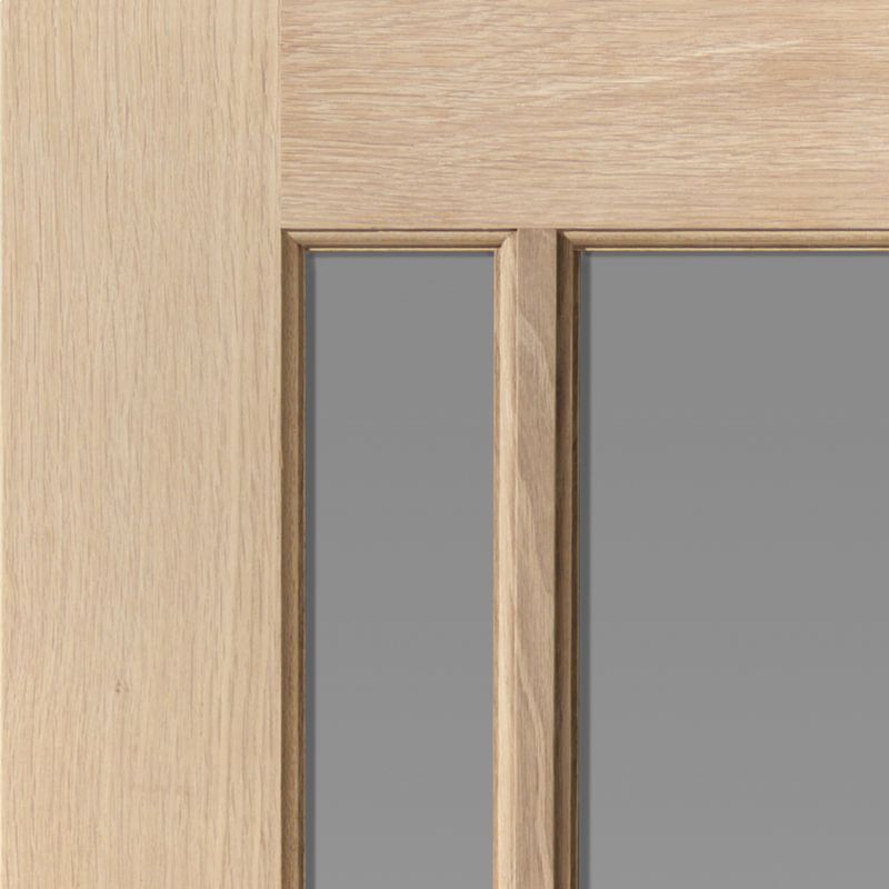 JB Kind Darwen Unfinished Oak 3 Light Clear Glass Internal Door Door