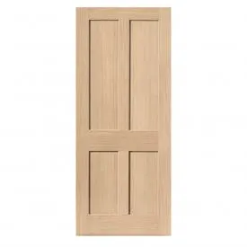 JB Kind Rushmore Shaker 4 Panel Unfinished Oak Internal FD30 Fire Door