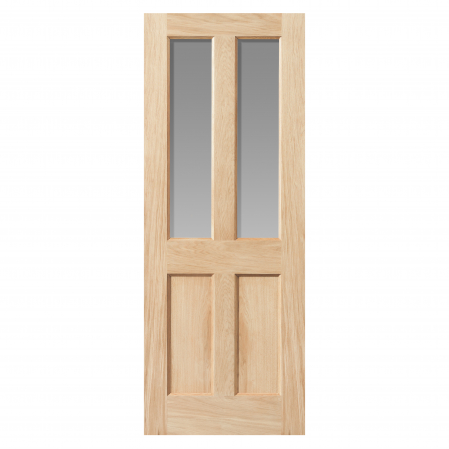 JB Kind Severn Unfinished Oak Glazed Internal Door