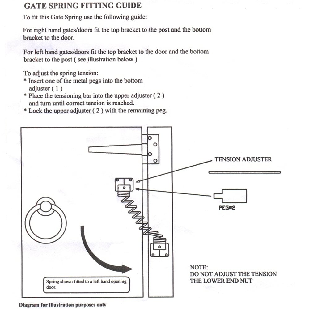 Perry Premium Adjustable Spring Gate Closer (Zinc Plated 200mm) | Door ...