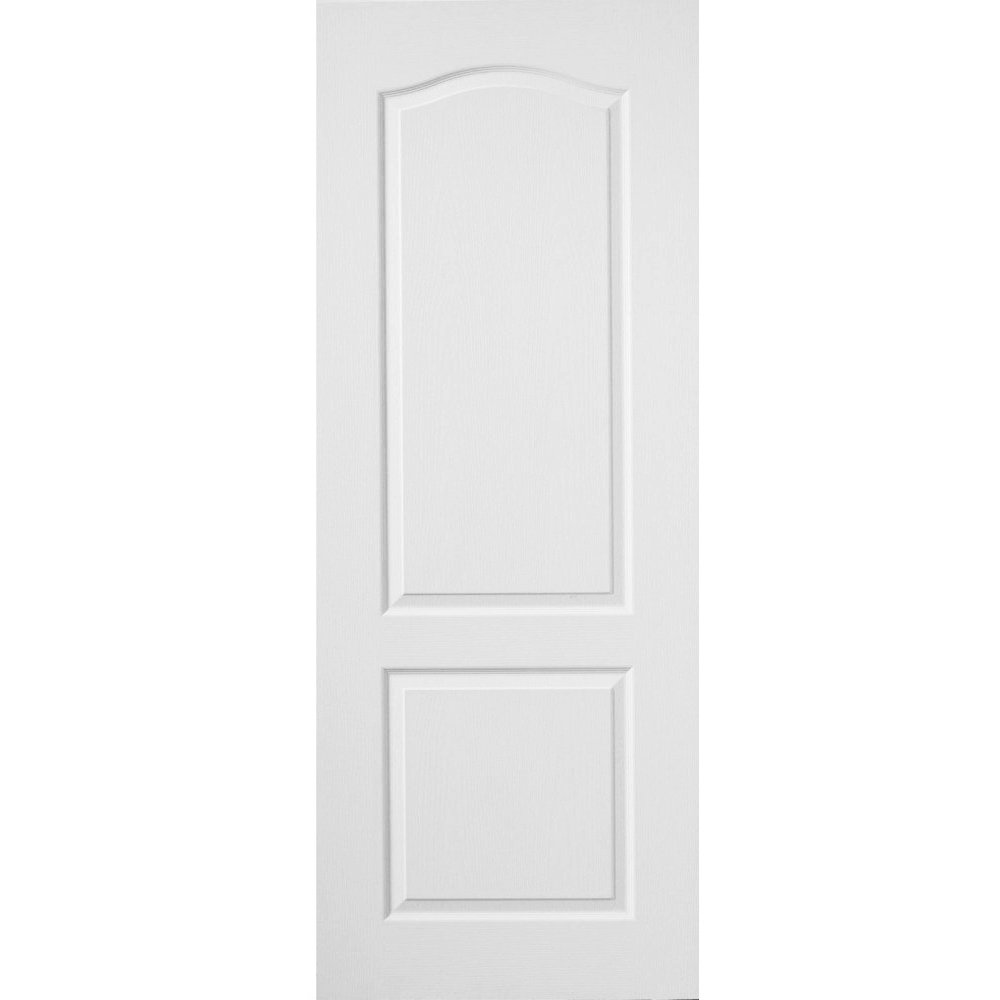 Premdor White Primed 2 Panel Arch Top Textured Internal Door - 2040mm x ...
