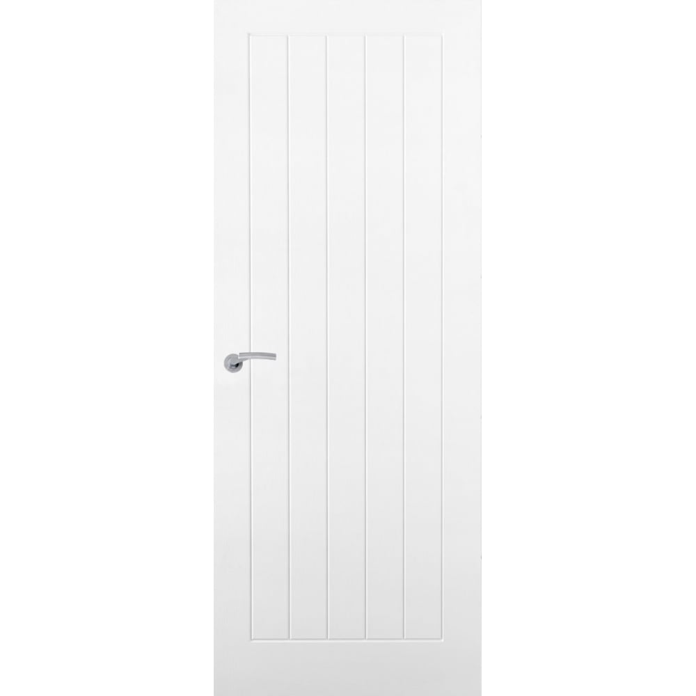 Premdor Internal White Primed VERTICAL 5 Panel Safe & Sound Smooth Door