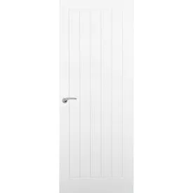 Premdor Internal White Primed VERTICAL 5 Panel Safe & Sound Smooth Door