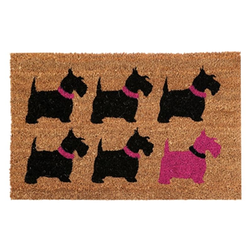 Premier Modern Novelty Natural Coir Door Mat (Scottie Dog) Door